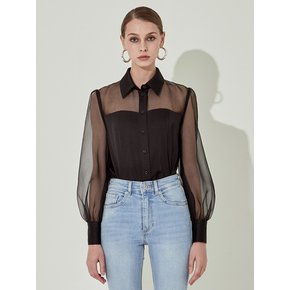 Crispy Bustier shirts [Black]