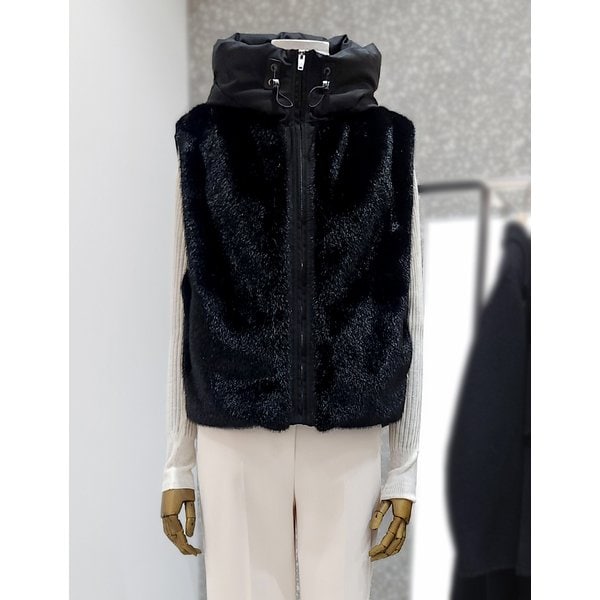 [부산점] 퍼 후디드 구스 다운 패딩 베스트 JRAA2PD513