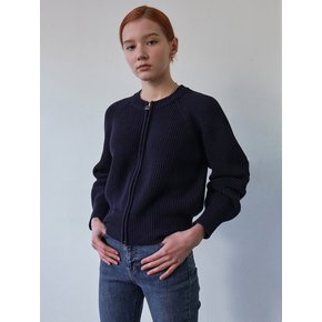 Lossy Hachi 2Way Zip-Up Knit Navy