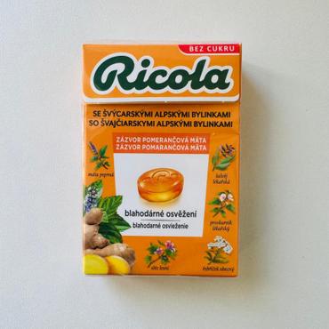  리콜라 Ricola 진저 허브캔디 오렌지 무설탕 40g