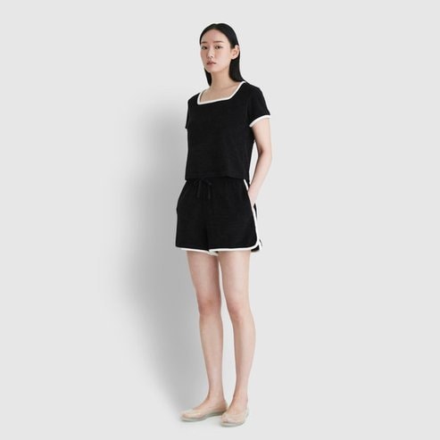JAJU 25 S/S   여 테리 바인딩 숏 3부 라운지 팬츠   J205202010