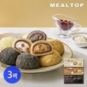 [밀탑] 크림 통팥 찹살떡 3팩 SET (연유1+인절미1+흑임자1) 18개입