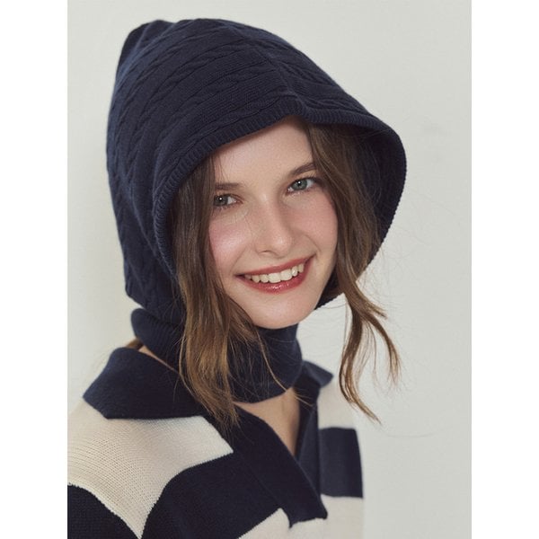 [LDFUA93NA] 니트 케이블 바라클라바 NAVY