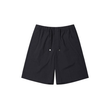 커스텀멜로우 블랙 울 블렌디드 밴딩 쇼츠 CWPAM25361BKX