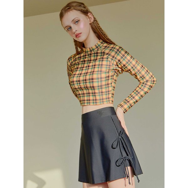 리본 슬릿 이너쇼츠 스커트 커버업 - Black