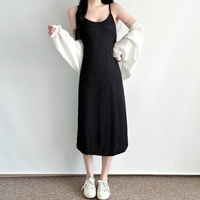 데이룸 여성 플리츠 끈나시 롱 원피스 가을 여름 봄 데이트룩