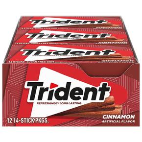 미국직구 Trident 트라이던트 시나몬 무설탕 껌 14피스 12팩 Cinnamon