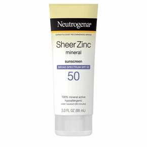 뉴트로지나 시어 징크 미네랄 선크림 SPF50 Neutrogena Sheer Zinc 3oz(88ml)