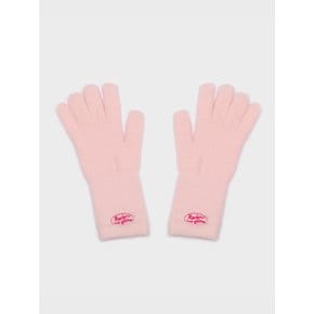 FLUFFY LOGO GLOVE PINK