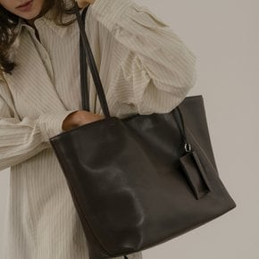 Soft leather oversized shoulder bag [TIFA06AH03]_Dark brown