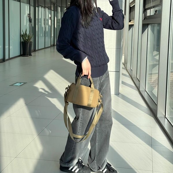 [옷자락] 여성 심플 무지 캐주얼 미니 토트 크로스백