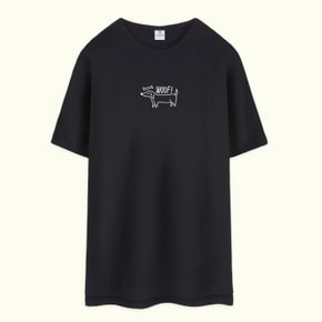 멍멍강아지 옆트임 루즈핏 롱 반팔티 오버핏 빅사이즈 박스티 면티 티셔츠