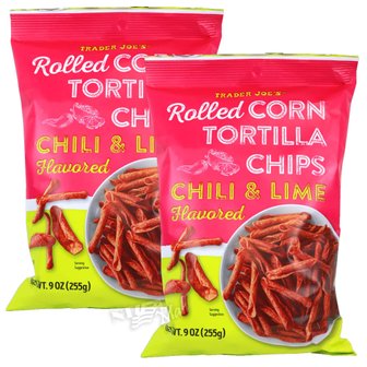  [1+1]트레이더조 롤드 콘 또띠아 칩 칠리 라임 맛 255g  TRADER JOE`S CHILI & LIME FLAVORED RO