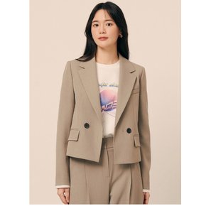 [신세계마산][24 PRE-FALL]  배색 커프스 더블 크롭 재킷 GP9M0JK921