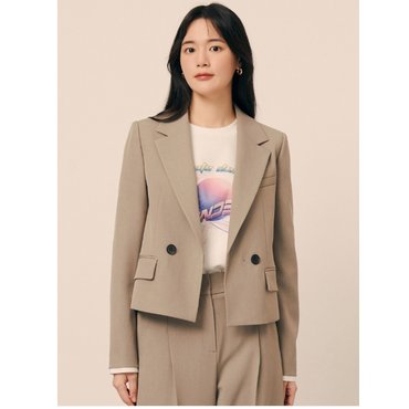 JJ지고트 [신세계마산][24 PRE-FALL]  배색 커프스 더블 크롭 재킷 GP9M0JK921