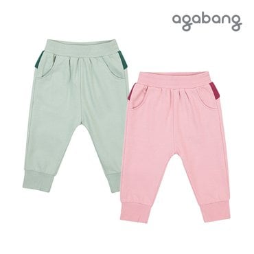 아가방 [아가방 가을]리프배색조거바지(PINK,GREEN)_01Q552003