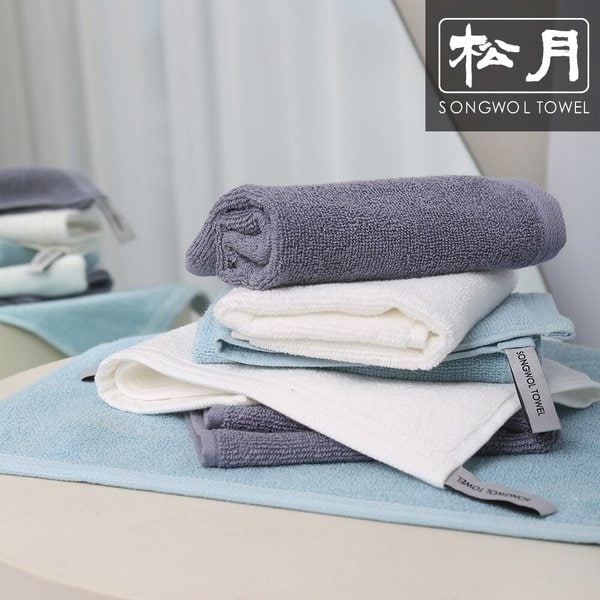 송월타올 30수 컬러 핸드타올 1매 고리 손수건