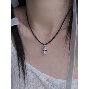 Heart mushroom necklace(leather strap)