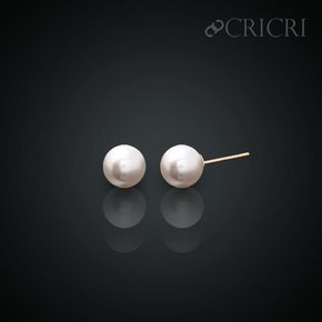 [CRICRI] 14K 진주귀걸이 6mm 스와로브스키 크리스탈 제작