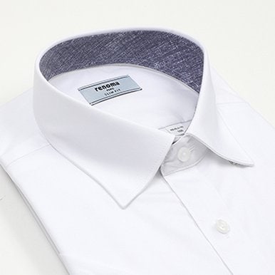 슬림핏) 시원한 여름  구김없는   B/P 트윌스판  흰색 반팔셔츠 ( RZUSL0100-WH)