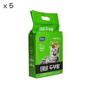 애견용품 두부 가는입자 녹차 7L 2.5kg x5개 1박스 응고형모래