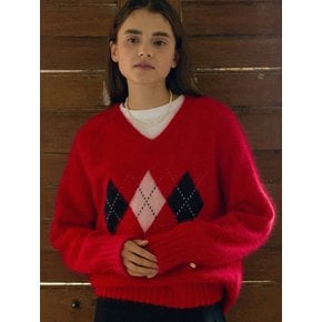 T Angora Classic Argyle Knit_Savvy Red