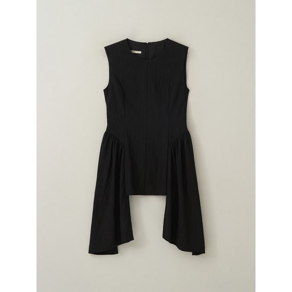 DRAPE UNBALANCED BLOUSE BLACK MBESTO011BK