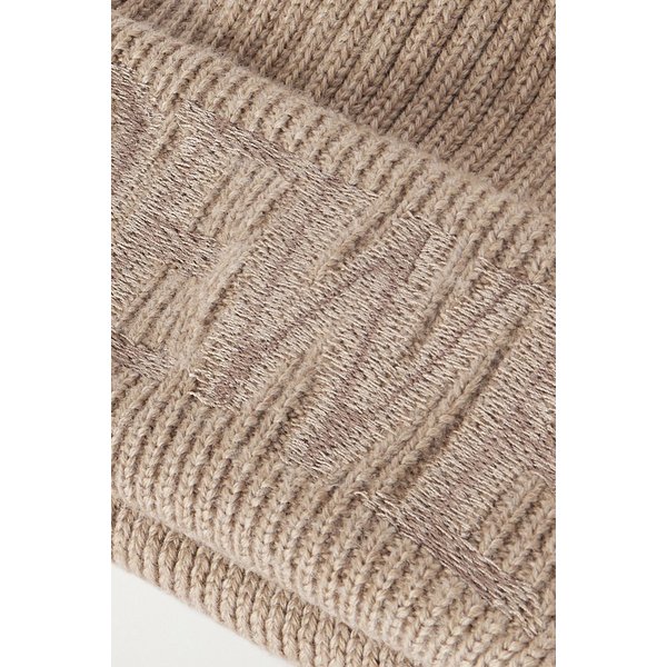 로에베 블러드 로고 자수 리브 울 비니 46376663162984269