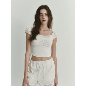 LACE TRACK SHORTS (IVORY)