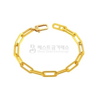 베스트금거래소 [24K 순금 999.9 순도]마리오뜨 할로우 클립 체인 순금팔찌 7.5g