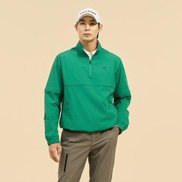 챌린저 남성 나일론 스트레치 소매 탈부착 라운드넥 우븐탑