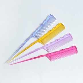하트 반짝이꼬리빗 4P 휴대용 가르마 앞머리 머리빗
