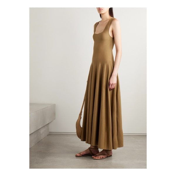 케이트 조디 플리츠 울 미디 드레스 탠 브라운 46376663162859188