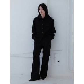 Cut-out Slacks_Black