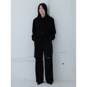 Cut-out Slacks_Black