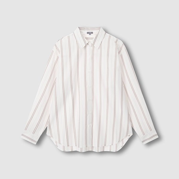 여 루즈핏 포플린 긴팔 셔츠 J116203521072