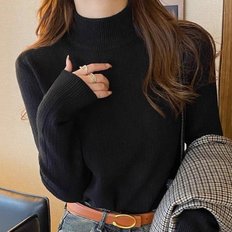  래코아 포근한 겨울이너 니트 기모 터틀넥