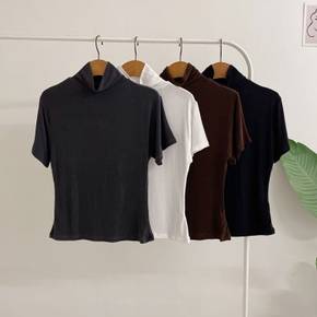 / 왓쿠 찰랑 반하이 스판 반팔 티셔츠(4color)