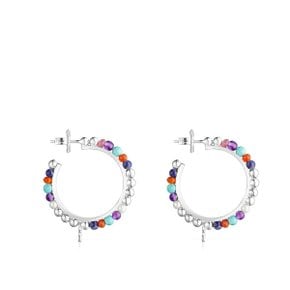 Silver Oceaan Color hoop Earrings with pearls and gemstones/귀걸이/111283700