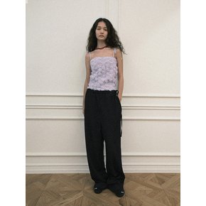 Mini dot relax pants / Black