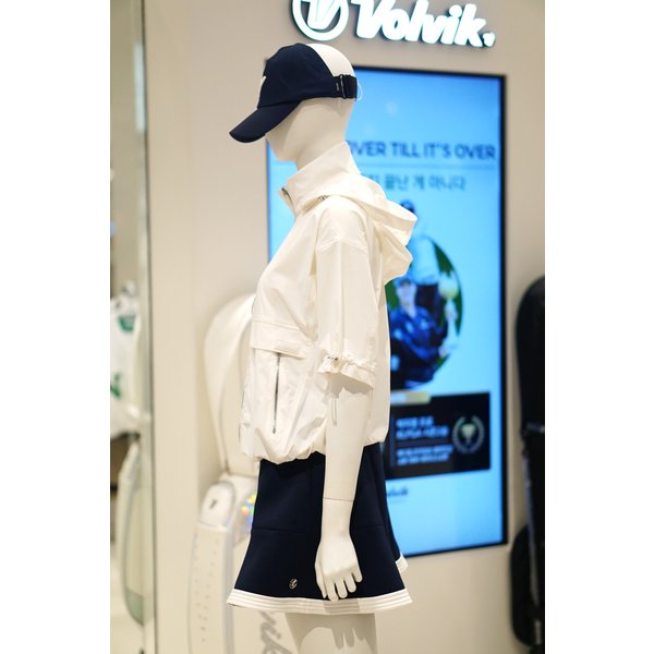 [여주점] 골프웨어 여성 골프 오버핏 반팔 후드 스트링 바람막이 BN802