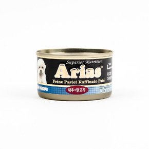 아리아스 새우+닭고기 원형캔 100g / 강아지 통조림