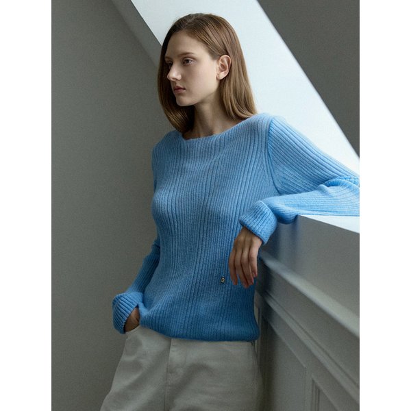 Mohair Slim Knit Sky Blue AT5SWF025SL
