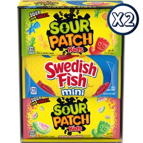 SOUR PATCH 사워 패치 키즈 스웨디쉬 피쉬 젤리 버라이어티 56g 18팩 X 2개