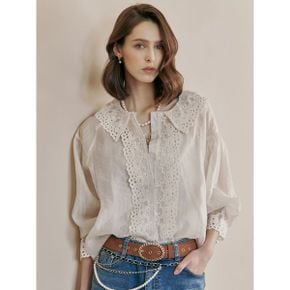 라운드 카라 아일렛 레이스 블라우스_P328867347