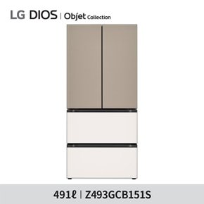 (브라운베이지)LG 오브제 글라스 김치톡톡 김치냉장고 (491L) Z493GCB1...