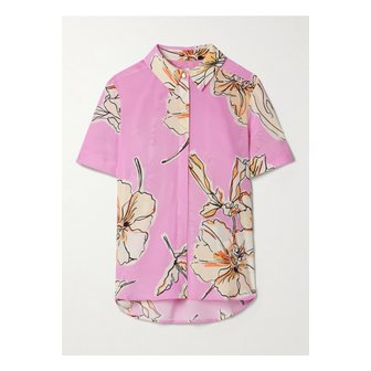 AJE 에이지 미렐라 플로럴 프린트 실크 셔츠 핑크 1647597356101732