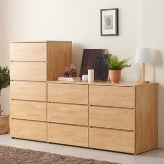 보루네오하우스 [보루네오 하우스] 아르메 모던 서랍장 세트(600 5단+1200 빅와이드 3단)