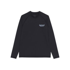 N262URG410 그래픽 워터 긴팔 티셔츠 BLACK