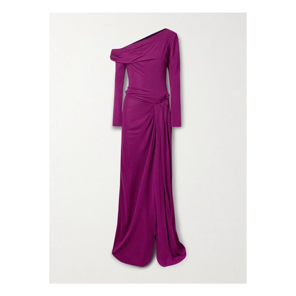 식스틴 알링턴 폴리타 원숄더 플리츠 드레이프 저지 가운 퍼플 1647597352115015